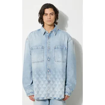 Pánská větrovka Džínová bunda Marcelo Burlon Laser Cross Dnm Overshirt, M, modrá, 55X
