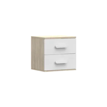 Noční stolek IDZ Noční stolek SMYK III 22, 55 cm Bílá + Dub Sonoma / Barevné úchytky Barva: Bílá