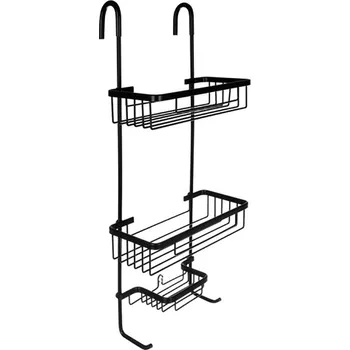 Drátěná police Paradox Závěsná polička do sprchového koutu LOND 28.5x14.5x14 cm Černá matná