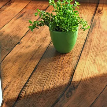 ubrus PVC ubrusovina - Dřevěná prkna - hnědá