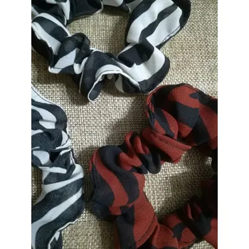Gumička scrunchie do vlasů sada 3 ks vzor č.6