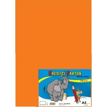 Barevný papír STEPA Kreslící karton barevný, A2, 180g, 10ks, oranžový