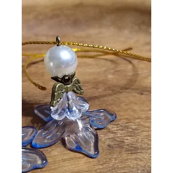 Přívěsek Přívěsek anděl modro čirá staromosaz