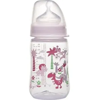 Nip PP láhev se širokým hrdlem, 260 ml, holka, silikon dudlík M