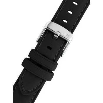 Řemínek na hodinky Kožený řemínek Morellato Flake 5615D60.019 M, černý, recyklovaný materiál - 14 mm