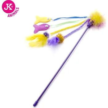 Hračka pro kočku Rybky s pírkem na prutě