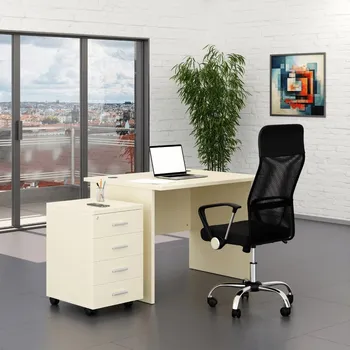 Obývací stěna Sestava kancelářského nábytku SimpleOffice 1, 100 cm, bříza