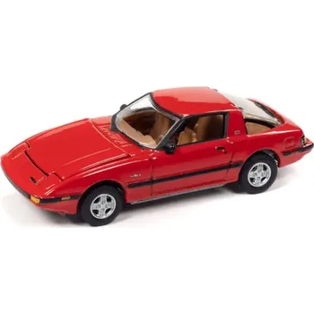 autíčko Mazda RX-7 1982 červená 1:64 - Johnny Lightning Mazda RX7 - sběratelský model autá 1/64