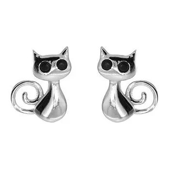 Náušnice Stříbrné naušnice kočičky