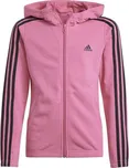 Dívčí mikina adidas ESSENTIALS 3-STRIPES FULLZIP HOODIE 128 Růžová, Černá
