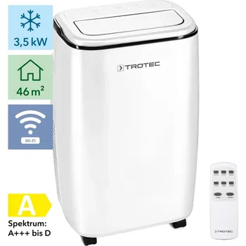 Klimatizace Mobilní klimatizace PAC 3501 S Trotec - 3,5 kW (12000 Btu/h), Wi-Fi - zdarma těsnění do oken Airlock 100 Trotec (Mimořádně úsporná klimatizace s třídou energetické účinnosti A+ - Wi-Fi)