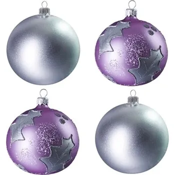 Set velkých stříbrno fialových baněk
