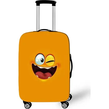 Elastický obal na kufr Crazy Face 08 - okrová Velikost: S