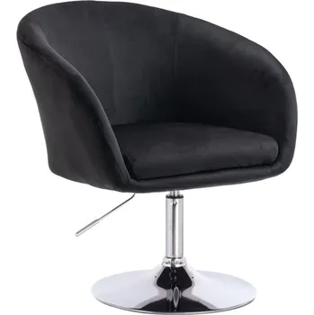 LuxuryForm DESIGN Kosmetická židle VENICE VELUR na stříbrném talíři - černá