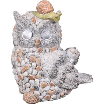 Zahradní dekorace Sova solární 24x15x21cm