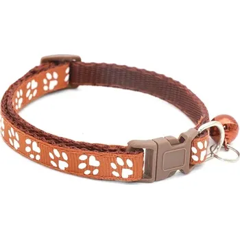Obojek pro psa Nastavitelný barevný obojek pro kotě s přezkou - káva