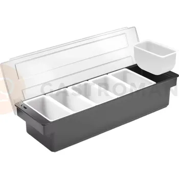 Barová židle Barmanský zásobník na přísady do nápojů - 6 vkladů, 480x150x(H)100 mm | BAR UP, 552032