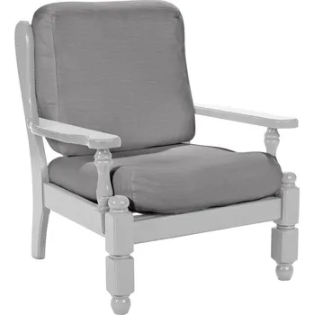 Napínací potah Blancheporte Pružný jednobarevný potah na rustikální křeslo perlová šedá opěrka + sedák