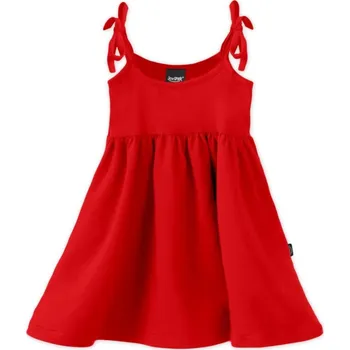 Dívčí šaty Dětské šaty s kapsami, vázání na ramenou, červené 110