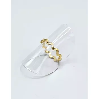 Prsten Drobný ocelový prstýnek - vlnka ve zlatém provedení vel. 7