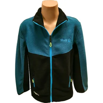 Chlapecká mikina Chlapecká fleecová mikina Wolf B2248 černá s petrolejovou