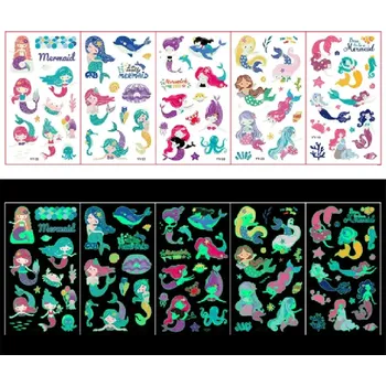 Odstranitelné tetování Dětské dočasné tetování - MOŘSKÉ PANNY - SVÍTÍCÍ VE TMĚ (Značka: TAKARA TOMY)
