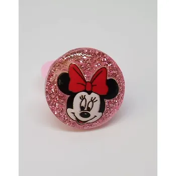 Prsten Prstýnek - MICKEY MOUSE - MINNIE - světle růžový (Značka: ZHEJIANG)