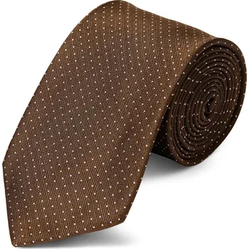 Kravata Hnědá puntíkovaná 8cm kravata - Trendhim