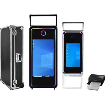 Zrcadlo Samoobslužná Digitální Fotobudka Fotokoutek Zrcadlo Párty Koutek Kiosek Selfie Photo Booth + Tiskárna Černá, úhlopříčka 177cm