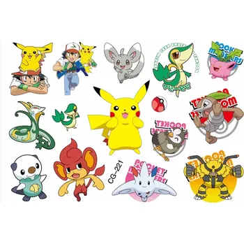 Odstranitelné tetování Dětské dočasné tetování - POKÉMON (1) - PIKACHU 9 (Značka: TAKARA TOMY)