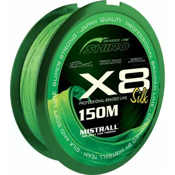 Mistrall pletená šňůra Shiro Silk X8, 150 m, průměr: 0,23 mm, zelená