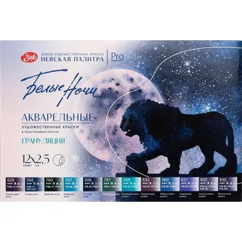 Výtvarná barva St. Petersburg Neva Palette - White Nights - akvarelové barvy v plastové kazetě 12 ks Granulation