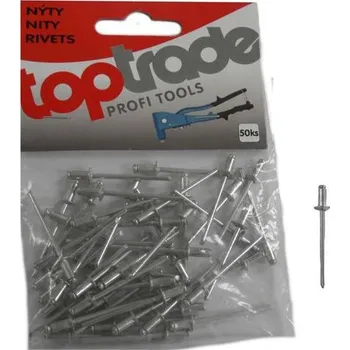 Nýt TOPTRADE nýty hliníkové, balení 50 ks, 4 x 6 mm