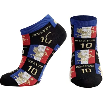 Štulpny Numberoplus Dětské fotbalových kotníkové ponožky - Francie Mbappe 10 Velikost: EUR :24-27(16-18cm)