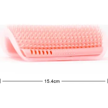 Kartáč pro zvířata Masážní hřeben pro kočky se škrábadlem - Dlouhá růžová