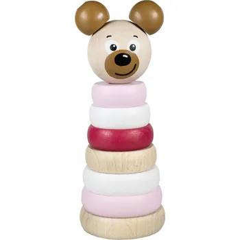 Dřevěná hračka Detoa Pyramida Medvěd růžový