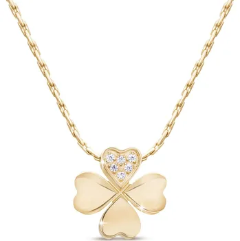 Řetízek Ellami TOKIO 2141 Pozlacený řetízek 14k z chirurgické oceli, lanko se čtyřlístkem Ellami