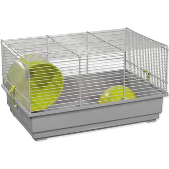 Klec Small Animals Richard šedo-zelená, výbava šedá 39x25,5x22cm