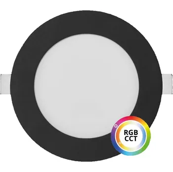 LED panel Černý vestavný LED panel kulatý 120mm 9W 24V RGB+CCT - T-LED