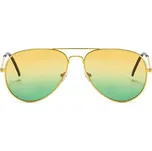 Žluto-zelené dvoubarevné brýle pilotky "Aviator"