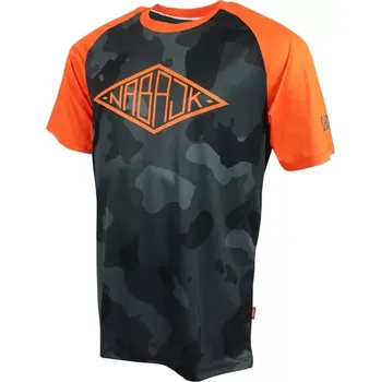 cyklistický dres Dres - NABAJK Shpindler SS 2024 - Black Camo / Orange XXL