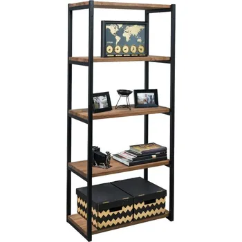 police Kamohome Policová skříňka otevřená, 161 cm, 5 polic (z masivu - ořech) Šířka police: 70 cm