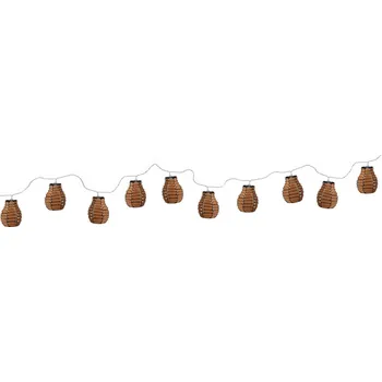 Venkovní osvětlení ProGarden Světelná girlanda, 10 ratanových luceren