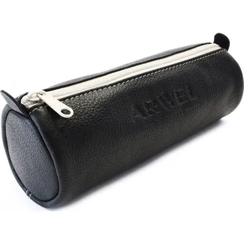 Penál Arwel Černošedý kožený jednokomorový penál 611-5020-60/20