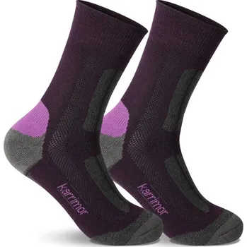 Dámské ponožky Karrimor 2 Pack Trekking Socks Womens Purple Ladies 4-8