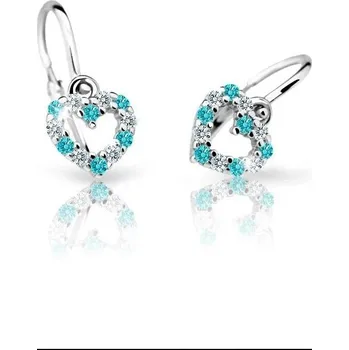Náušnice Cutie Jewellery Dětské náušnice z bílého zlata C2157B Mint Green