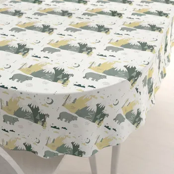 ubrus Sametový oválný ubrus Tamara TMR-031 Medvědi v horách 50x100 cm