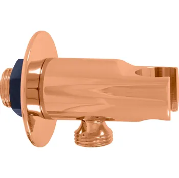 Tyč na sprchový závěs Slezák Rav nástěnný držák sprchy s vývodem pro hadici růžová zlatá MD0614RZRK