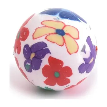 Dětské navlékací korálky Korálek 18mm barevné kytičky - 1ks