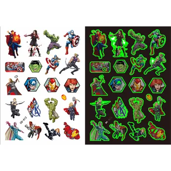 Odstranitelné tetování Dětské dočasné tetování - THE AVENGERS 3 - SVÍTÍCÍ VE TMĚ (Značka: TAKARA TOMY)